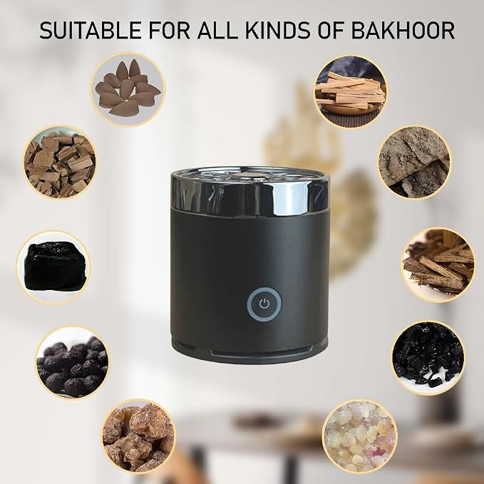 Bakhoor BoSidin Portable Electric Incense Burner – Rechargeable USB Arabic Aroma Diffuser for Home, Office & Car | Portable Bakhoor Burner for Ramadan & Everyday Fragrance