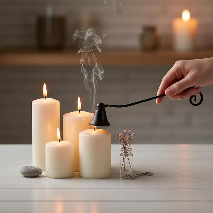 Candle Snuffer Accessory for Putting Out Extinguish Candle Wicks Flame Safely (Black)