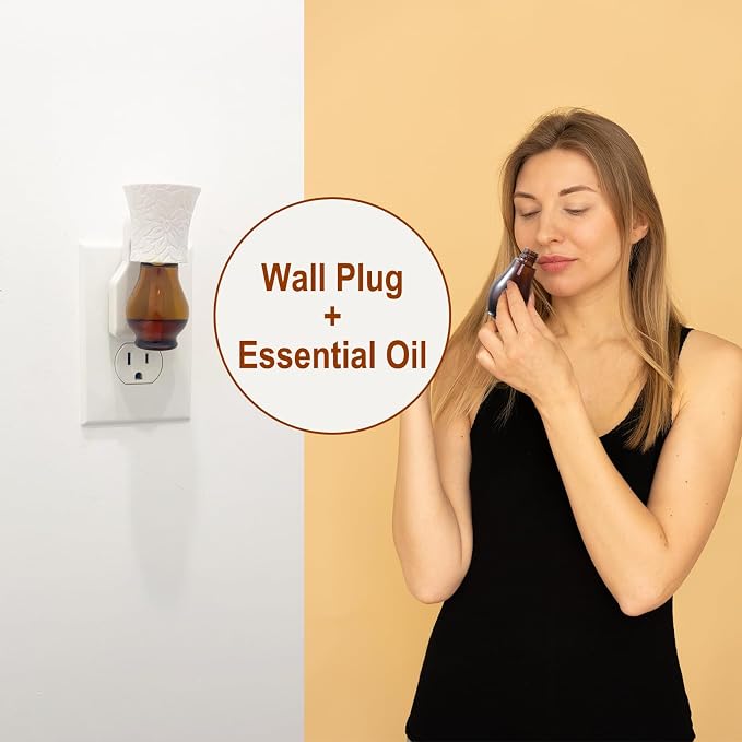 Pluggable Oil Diffuser & EO Blend, Sweet Rum (1 fl.oz), 30 Days' Strong Natural Creamy Fresh Odor Masking Scent Plug in Air Freshener Non-Toxic Chemical-Free Make Home Smell Good Fragrance