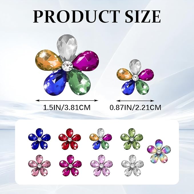 5PCS Bling Daisy Flower Car Air Vent Clips, Car Diffuser Vent Clip, Sparkling Crystal Rhinestone Cute Auto Air Conditioning Clamp, Diamond Air Outlet Clip Decor for Women Girls (Five Colours)