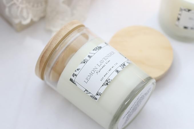 Aronica Organic Soy Candles - Lavender Lemon Essential Oil, Luxury Home Spa Gift for Women, Energizing Scent