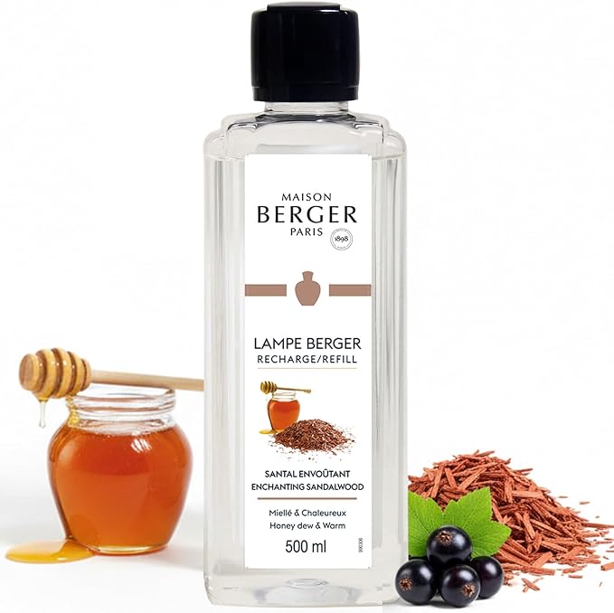 MAISON BERGER Lampe Berger Refill, 500 ml, Enchanting Sandalwood | Catalytic Lamp Fragrance Refill, Helps Neutralize Odors, ~80 h Fragrance Diffusion, Made in France