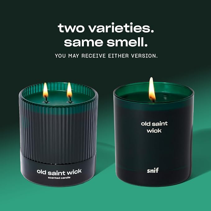 Old Saint Wick Scented Holiday Candle by Snif, Woody, Aromatic, Fir Scent, 50+ Hours, 100% Cotton Fiber Wicks, Soy Wax Blend, Non-Toxic, Vegan, 8.5oz