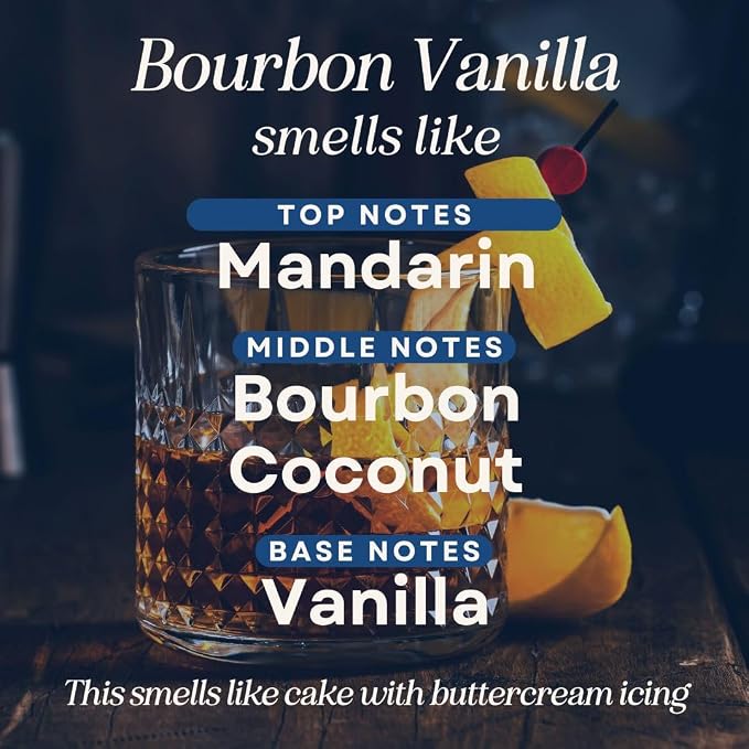 Scented Soy Wax Candle for Home, Luxury Scented Soy Jar Candle, Hand Poured in The USA, Highly Scented & Long Lasting for Home, Mom, Women, Birthday Gift (Bourbon Vanilla)
