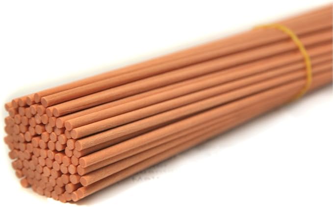 50 Pieces Fiber Reed Diffuser Replacement Refill Sticks for Aroma Fragrance (Lightbrown, 12" x3mm)