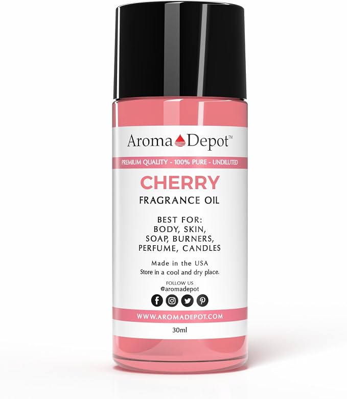 Aroma Depot Cherry Fragrance Oil 30ml Roll-On Bottle for Candle Making, Soap Making, Diffusers & DIY Crafts
