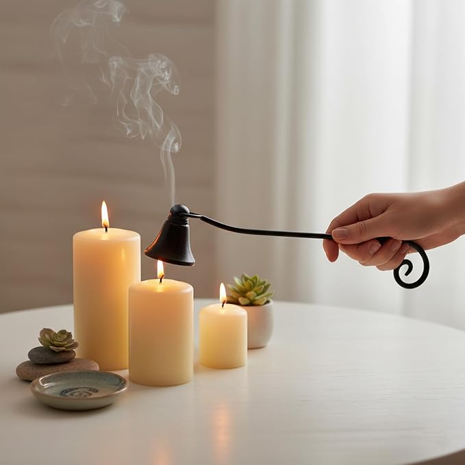 Candle Snuffer Accessory for Putting Out Extinguish Candle Wicks Flame Safely (Black)