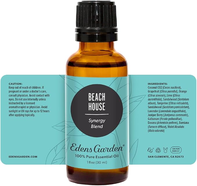 Edens Garden Beach House Essential Oil Blend- 100% Pure Premium Grade, Undiluted, Natural, Therapeutic, Aromatherapy, The Best for Kid Safe, Laundry, Hair 30 ml (1 fl oz)