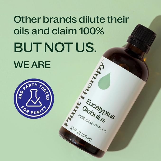 Plant Therapy Eucalyptus Globulus Essential Oil, 100 mL (3.3 oz), for Diffuser, Skin, Hair, Aromatherapy DIYs, and Clear Breathing, 100% Pure and Undiluted