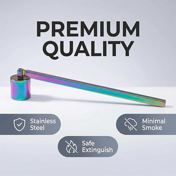 Candle Snuffer, Candlesnuffers Wick Snuffer Candle Accessory, Stainless Steel Wick Flame Extinguisher for Putting Out Candle Flame Safely (Colorful Candle Snuffer A)