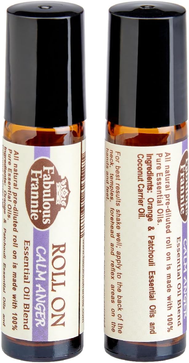 Fabulous Frannie Calm Anger Essential Oil Blend Roll-On Made with Pure Essential Oils Blend of Sweet Orange and Patchouli 10ml (Pack of 1)