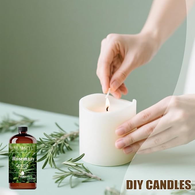 Rosemary Essential Oil, Rosemary Oil 16 Fl Oz 480ML for Diffuser Humidifier Yoga Cleaning DIY Candle Soap Making MUMAZYL Essential Oils