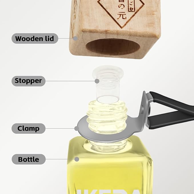 ikeda fragrance Car Air Freshener | Square Hanging Car Scent with Vent Clip Bottle | Long Lasting Fragrance | Essential Oil Diffuser | Odor Eliminator Deodorizer (Square-Tranquil Girl)
