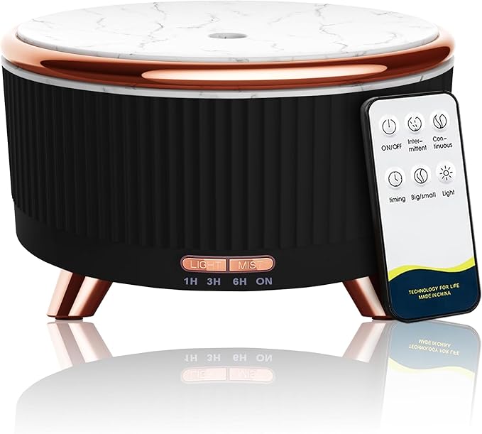 Diffusers for Essential Oils Large Room, 500ml Aromatherapy Diffuser Cool Mist Humidifier with Remote Control,7 Colors Lights & 4 Mist Mode Waterless Auto Off for Women Office Home