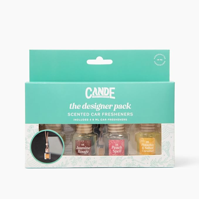 CE Craft Hanging Car Air Freshener – Fragrance Oil Diffuser with Essential Oils – Long-Lasting Aromatherapy Scents for Automobiles – 4 Pack, Designer