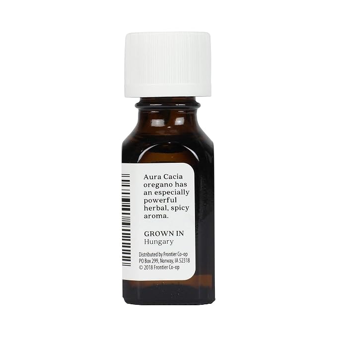 Aura Cacia 100% Pure Oregano Essential Oil, GC/MS Tested for Purity, 15 ml, Origanum vulgare, 0.5 Fl Oz (Pack of 2)