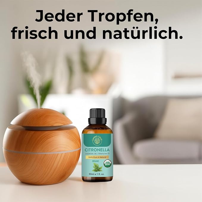 Citronella Essential Oil 30ML | for Diffuser | for Body | for Skin | 100% Pure Natural | Steam Distilled | Therapeutic Grade 1 fl oz