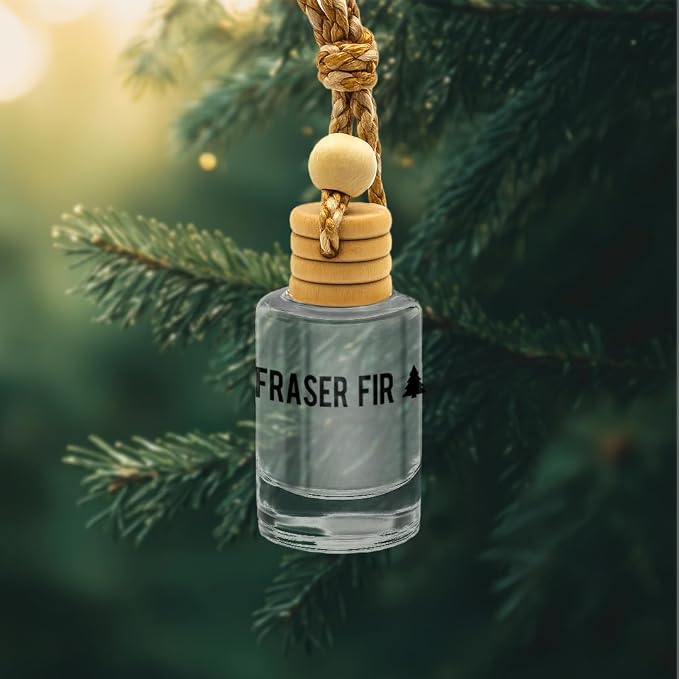 Fraser Fir Hanging Car Air Freshener, 2-Pack Premium Fragrance Oil Diffuser for Car and Closet, Evergreen Forest Scent, Handcrafted in the USA