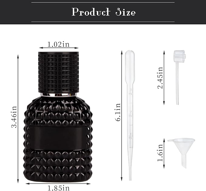 2 Pack Refillable Spray Perfume Bottles, 30ML Thick Glass Empty Perfume Bottles, Perfume Atomizer Travel Cologne Sprayer Bottles