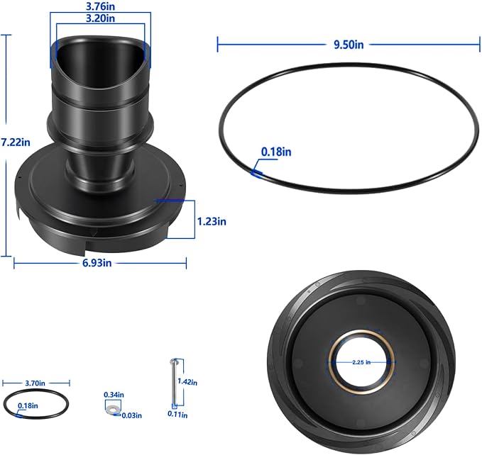 R0445400 Diffuser with O-Ring and Hardware Replacement Kit for Zodiac Jandy Pool and Spa Pumps JEP, SHPF/SHPM, PHPF/PHPM, SWF, MHPM