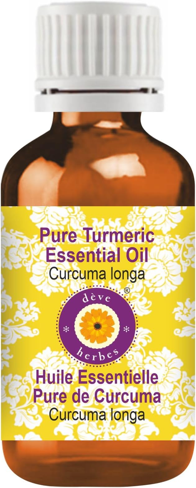 Deve Herbes Pure Turmeric Essential Oil (Curcuma Longa) Steam Distilled 50ml (1.69 oz)