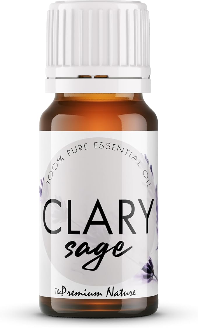 Organic Clary Sage Essential Oil | 100% Pure & Natural Salvia sclarea Flowering Herb Oil with Soft Herbal Aroma | for Diffuser, Candle Making & DIY Aromatherapy Blends, 0.34 fl oz