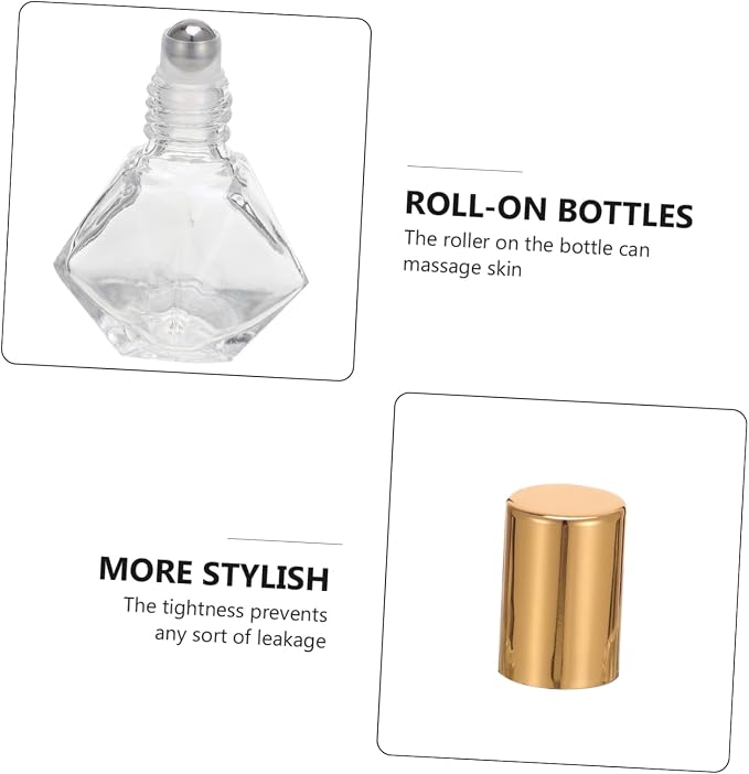 DOITOOL 8ml Essential Oil Roller Bottles Set Leakproof Roller Bottle Kit for Aromatherapy Portable Mini Perfume Bottles