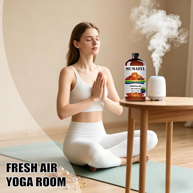 Amber Essential Oil, Amber Oil 16 Fl Oz 480ML for Diffuser Humidifier Yoga Cleaning DIY Candle Soap Making MUMAZYL Essential Oils