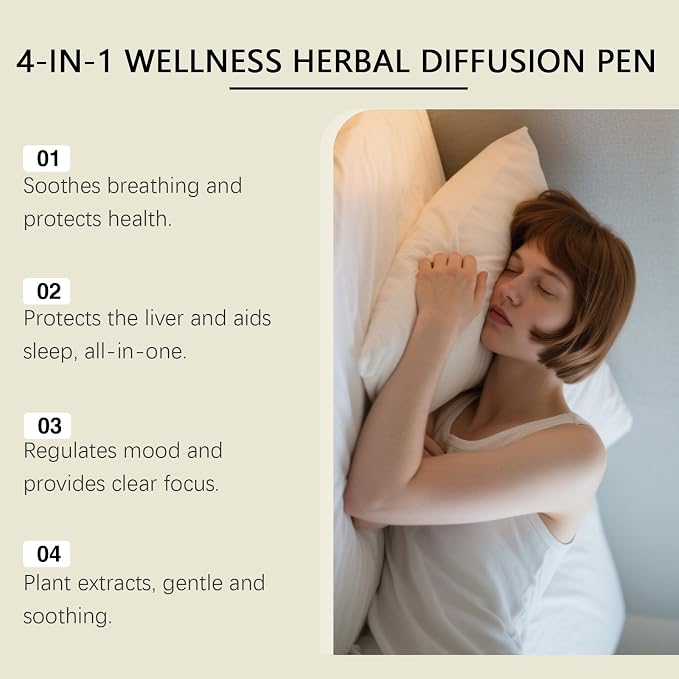 Mullein Herbal Diffuser Pen, Natural Aromatherapy Air Inhaler Stick with Mullein Thyme Mint, Four Aroma Variety Set,Air Freshening, Relaxed Feelings, Portable Pocket Size (4 Pack)