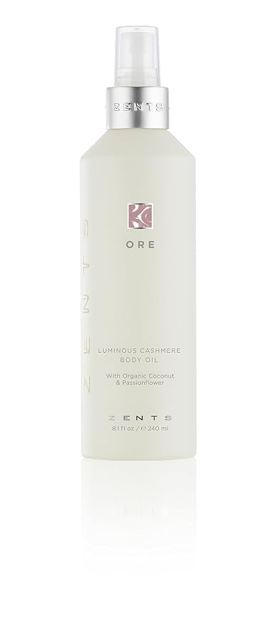 Zents Luminous Cashmere Body Oil (Ore Fragrance) | Moisturizing Body Oil with Vitamin E & Organic Coconut Oil | Softens & Smooths Skin | 8 fl oz