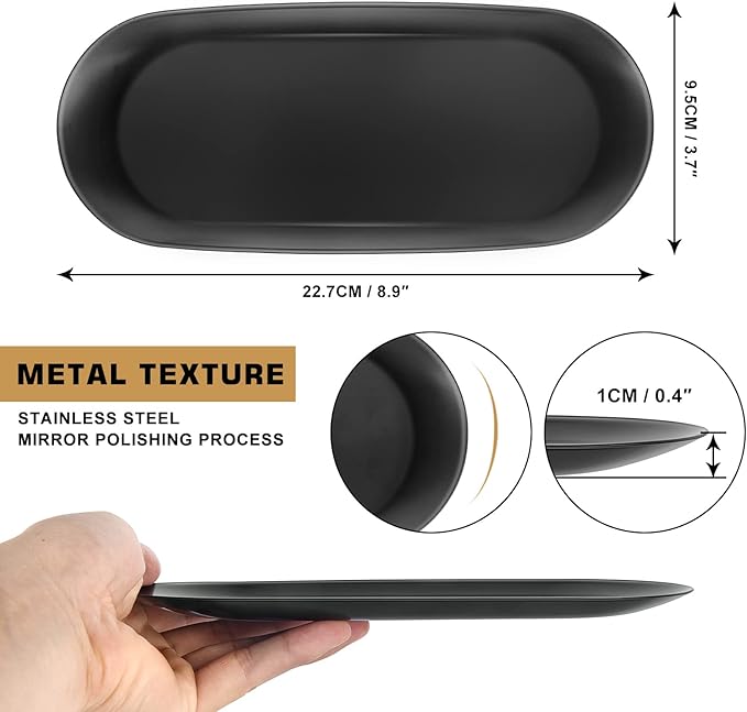 Candle Trimmer Tray, Candle Accessories Candle Wick Trimmer Tray Plate Black, Candle Holder Tray(9.05 x 3.74 x 0.39 inch)