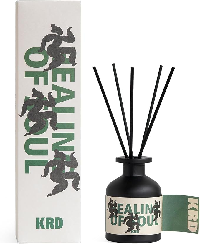 KRD Coconut Lychee Reed Diffuser, 3.38 fl oz Tropical Fruit Scented Oil, Long Lasting Bathroom Air Freshener for Summer Vibe