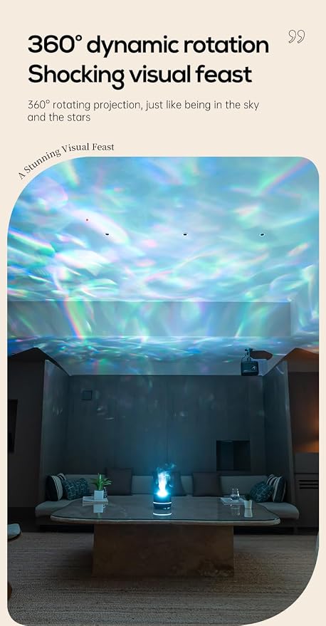Star Sky Lamp Aromatherapy Diffuser, 200ml Essential Oil Diffuser with Rotating Projection, Cool Mist Humidifier for Bedroom with Auto Shut-off, Home Decor Gifts