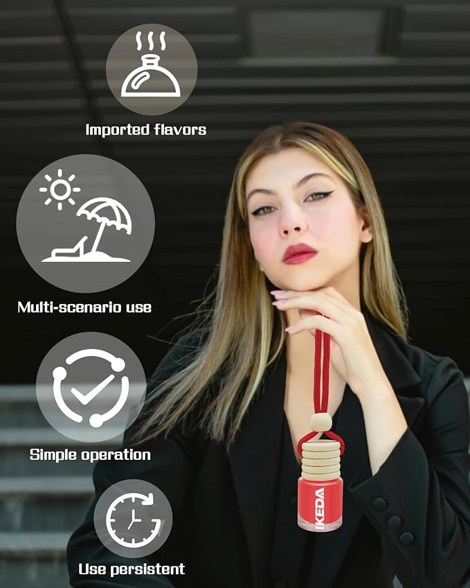 ikeda fragrance Car Air Freshener 4ml Car Scents | 45-Days Keep Fragrance | Automotive Hanging Diffuser Bottles | Remove Auto Odor Long-Lasting Fresh Air for Home Deodorizer (2pcs, Forever)