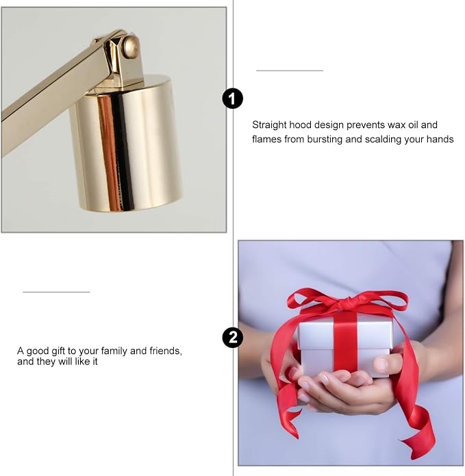 Metal Candle Snuffer 6.69 Inch Ergonomic Candle Extinguisher with Straight Hood Design for Safe Flame Dousing and Wax Protection Accessory