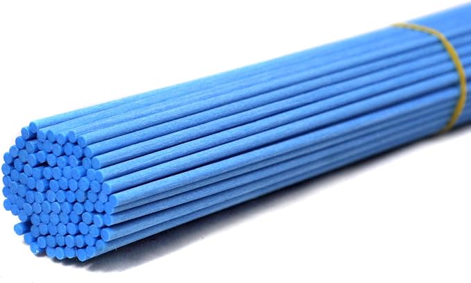 100 Pieces Fiber Reed Diffuser Replacement Refill Sticks (8" x 3mm, Ice Blue)