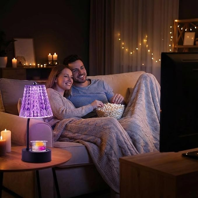 Crystal Candle Warmer Lamp, 7 Color Changing Lights, Electric Wax Melt Warmer with Timer & Dimmer, Flameless Fragrance Lamp for Large Jar Candles, Home Decor Gift Women