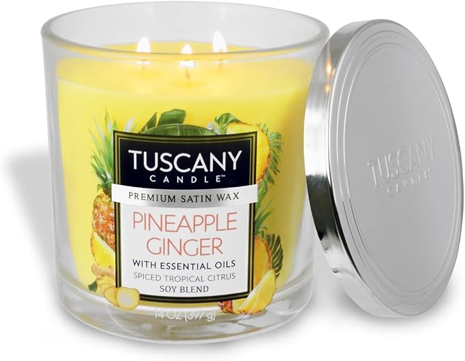 Tuscany Candle Pineapple Ginger Premium Satin Wax Scented Candle