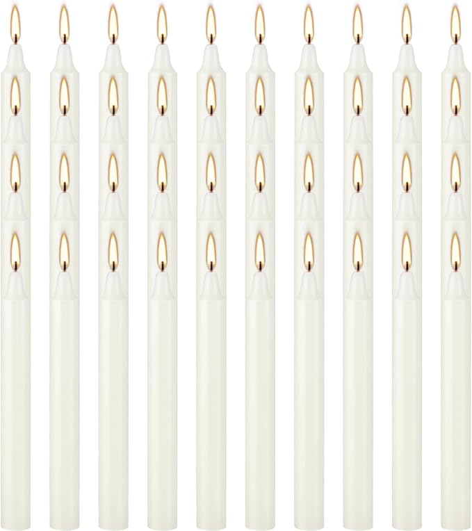 YOROXRG Set of 40 Ivory Candles Mini Unscented Taper Candles for Christmas,Household, Wedding, Rituals, Prayer, Birthdays, Meditation, Altar,Party and Home Décor Candlesticks - 4 Inch Tall