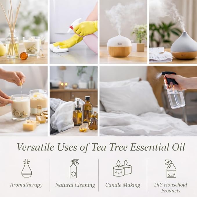 GreenHealth - 16 fl oz Tea Tree Essential Oil (100% Pure & Natural), Aluminum Bottle, Uncut