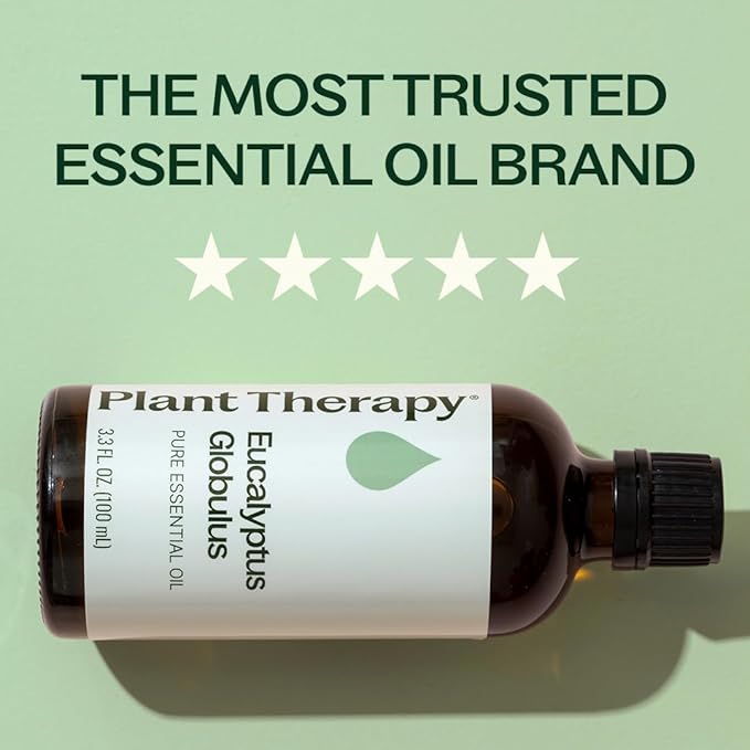 Plant Therapy Eucalyptus Globulus Essential Oil, 100 mL (3.3 oz), for Diffuser, Skin, Hair, Aromatherapy DIYs, and Clear Breathing, 100% Pure and Undiluted