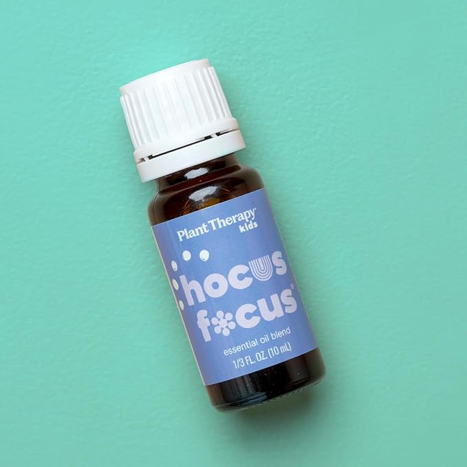 Plant Therapy Kids Hocus Focus Essential Oil Blend 10 mL (1/3 oz) 100% Pure, Undiluted, Aromatherapy Blend for Focus, Attention, and Concentration, KidSafe