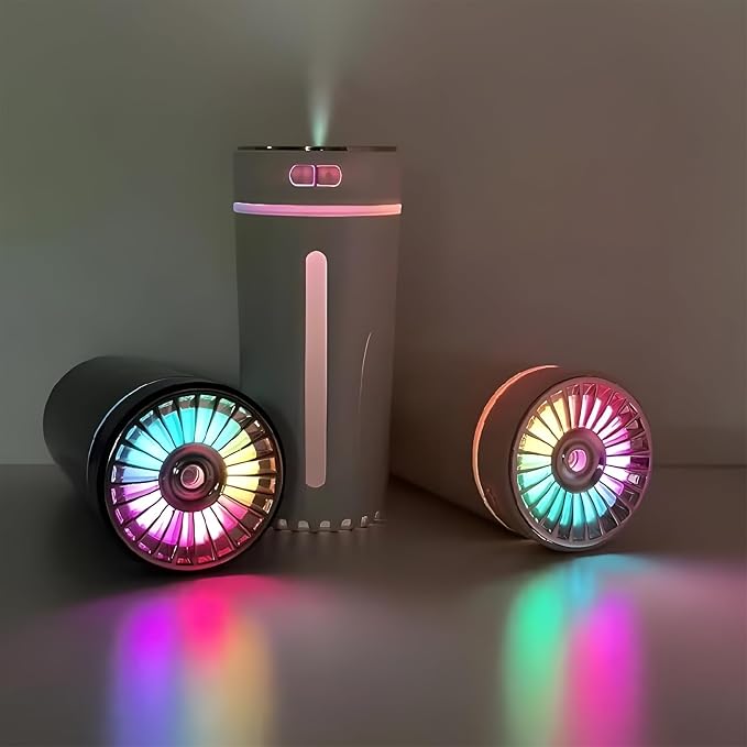 Car Diffuser Humidifier with Essential Oil Diffuser - Portable Silent USB Mini Air Humidifier with LED Light, Air Freshener Aromatherapy Mist Maker for Car Travel Office Home Bedroom (White)