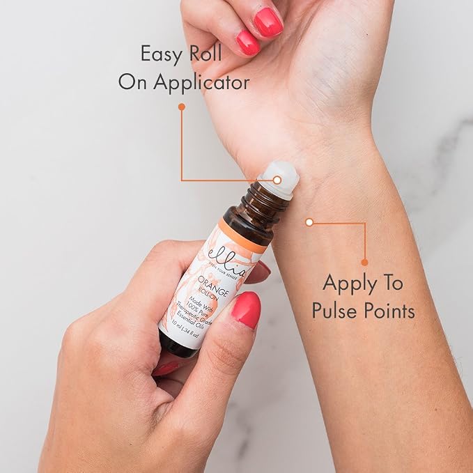 Ellia Orange Essential Oil Roll-On | 10ml, 100% Pure, Therapeutic Grade
