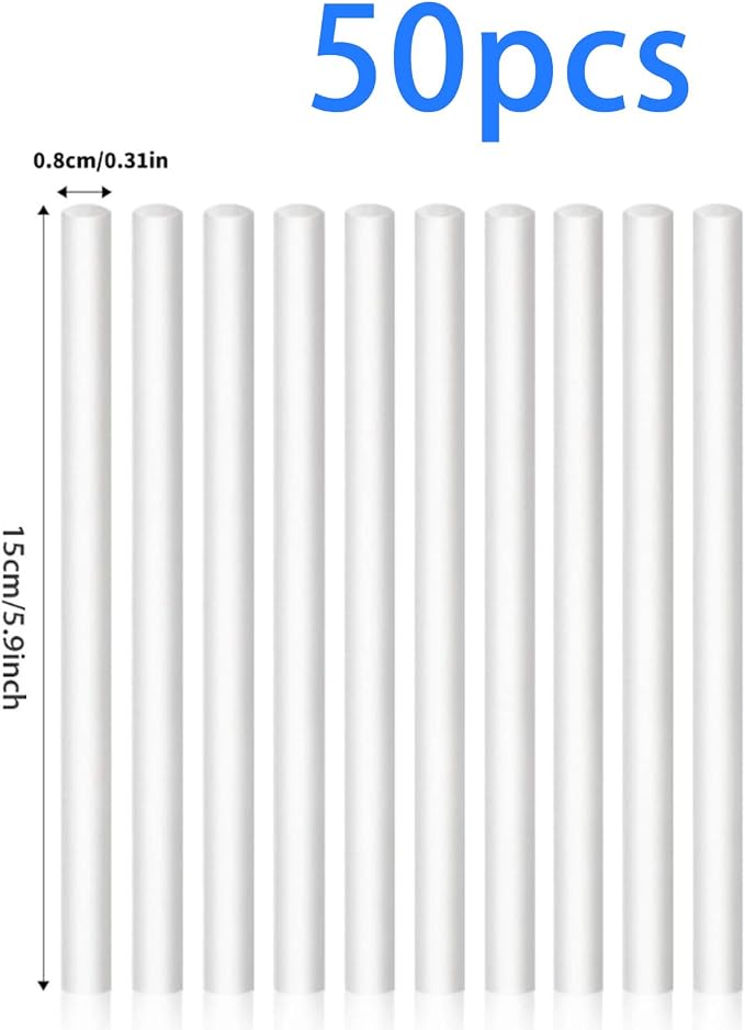50pcs Multi Purpose Quick Absorption Fibre Cotton Humidifier Sticks Replacement Set Retention Diffusers Wicks