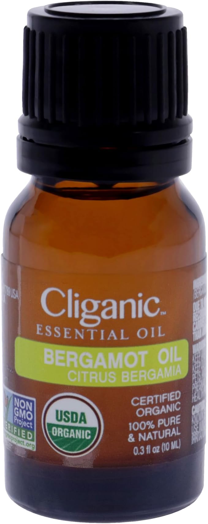Cliganic Organic Bergamot Essential Oil, 100% Pure Natural for Aromatherapy | Non-GMO Verified