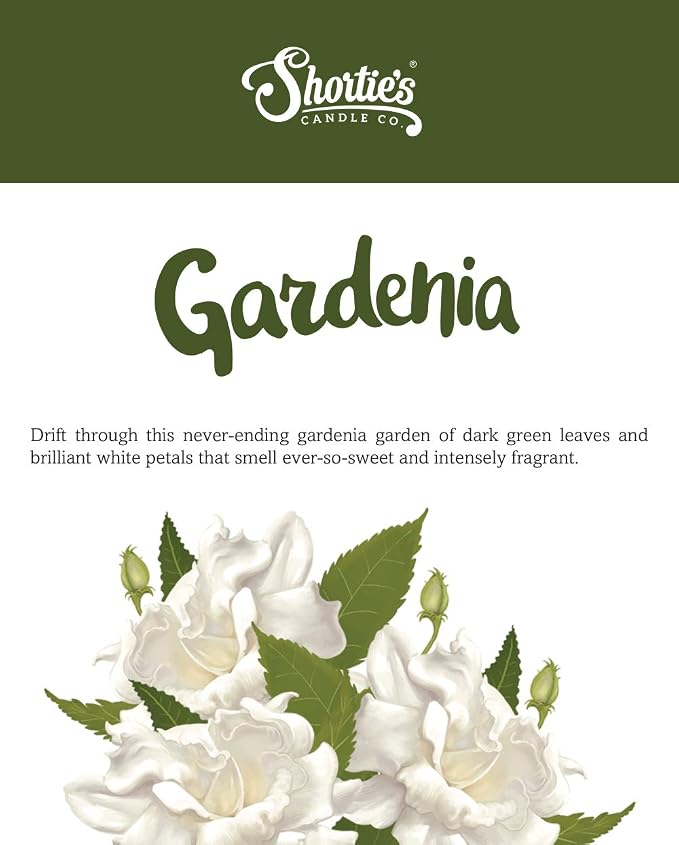 Shortie's Candle Company Pure Gardenia Premium Wax Melts - 3 Oz., Strong & Long Lasting, Non-Toxic - Made with Essential & Natural Oils - Formula 117