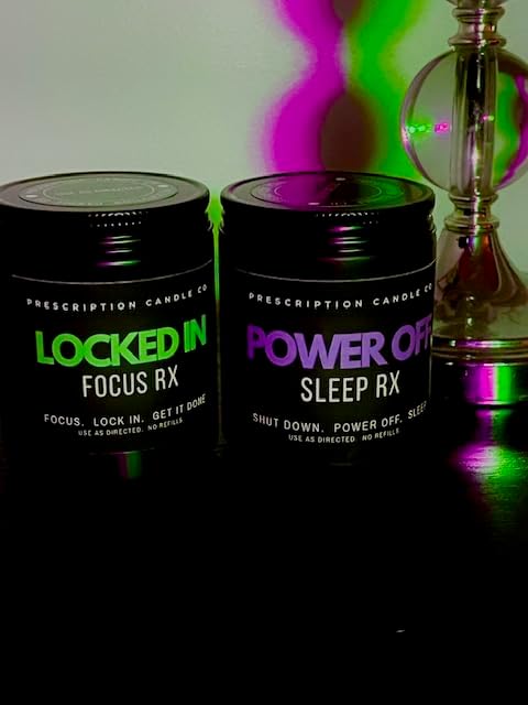 Wellness Candles – Focus & Sleep Soy Wax Candle Collection – Aromatherapy Home Fragrance (Locked in)