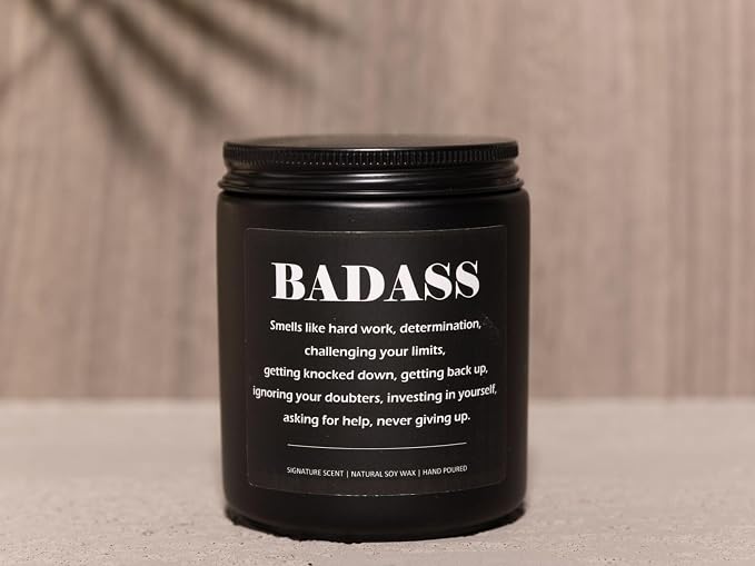 Lavender & Eucalyptus Soy Wax Candle, 7OZ - Inspirational Gifts for Women & Men, Congratulations Gift, New Job, Promotion, Graduation, Mental Health Gifts, Proud of You, Badass