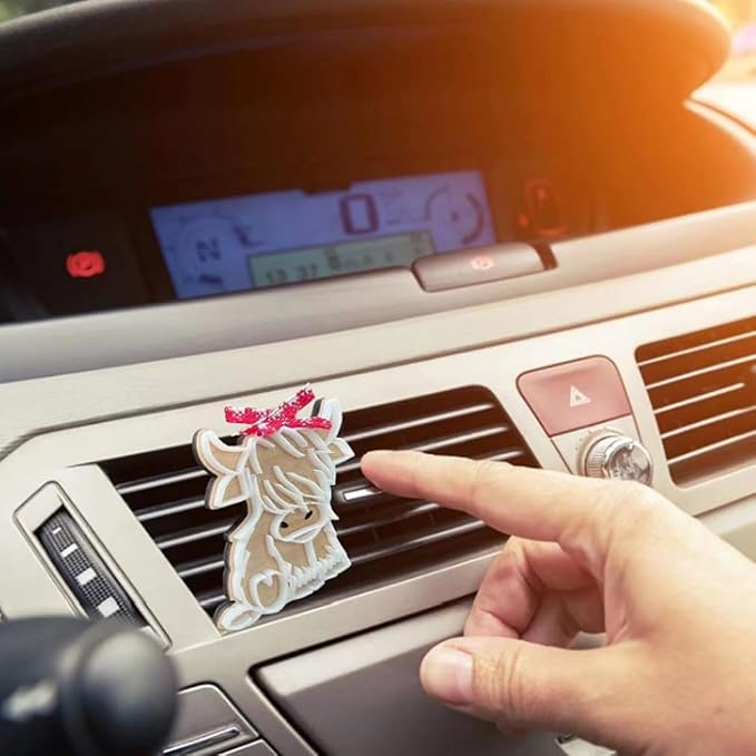 Highland Cow Vent Clip, 2 Pcs Cute Cow Car Air Fresheners Vent Clips, Funny Home Decoration Car Decoration Car Air Freshener